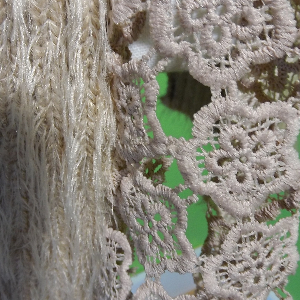 Lady Bug Fashion Tan Crochet Sweater Vest - Picture 6 of 7